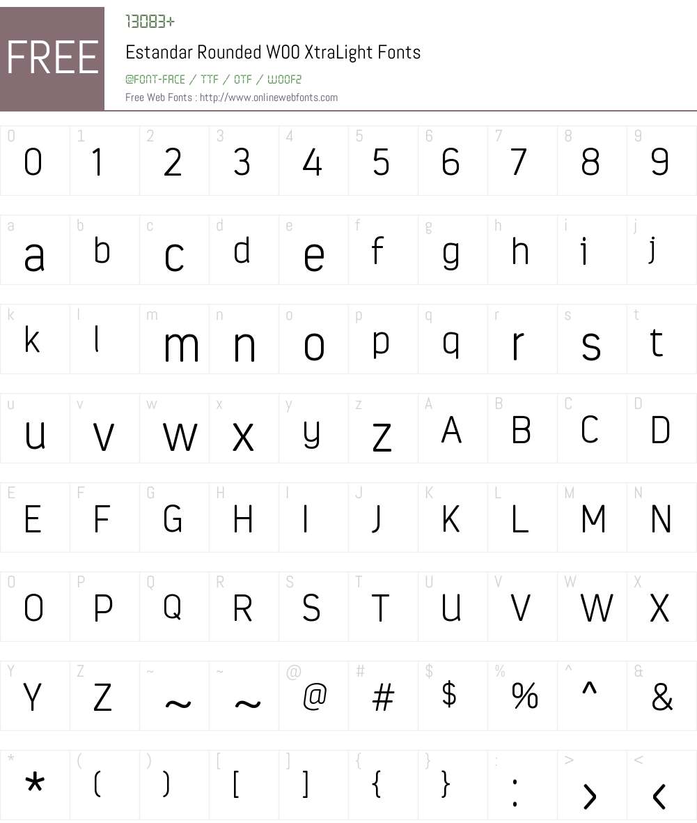 EstandarRoundedW00-XLight Font Screenshots