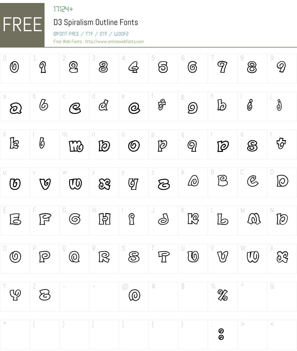 D3 Spiralism Outline Font Screenshots
