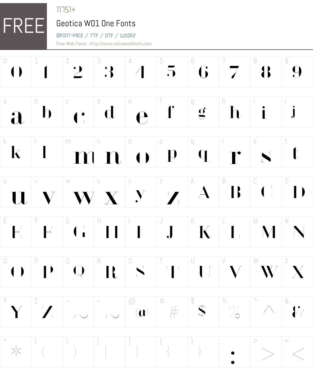 GeoticaW01-One Font Screenshots