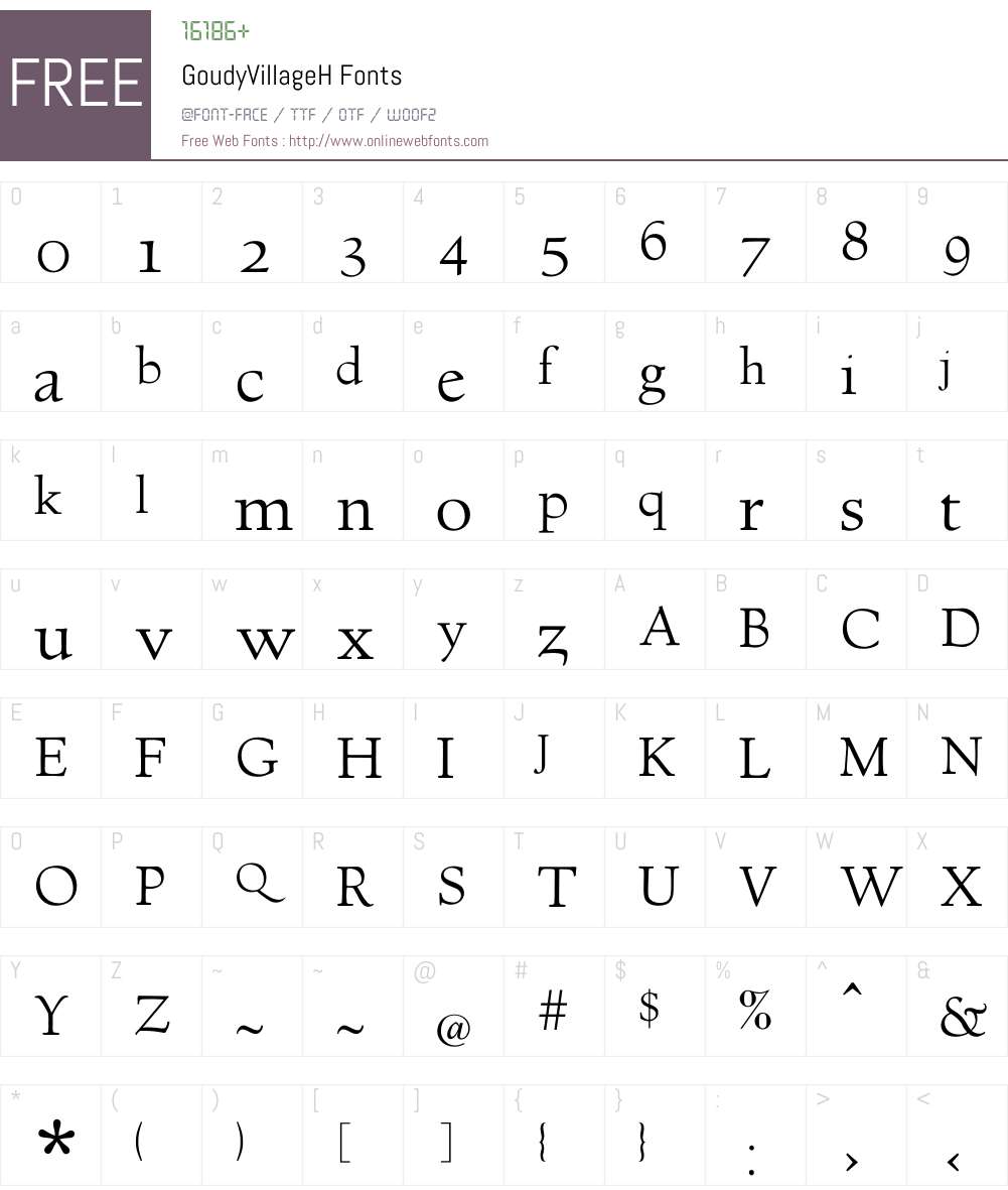 GoudyVillage Font Screenshots