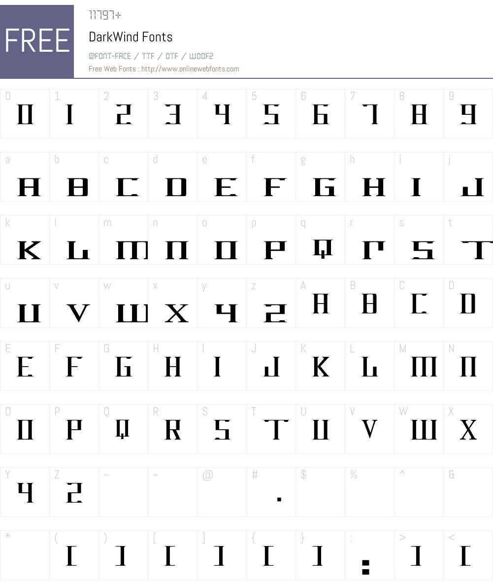 DarkWind Font Screenshots