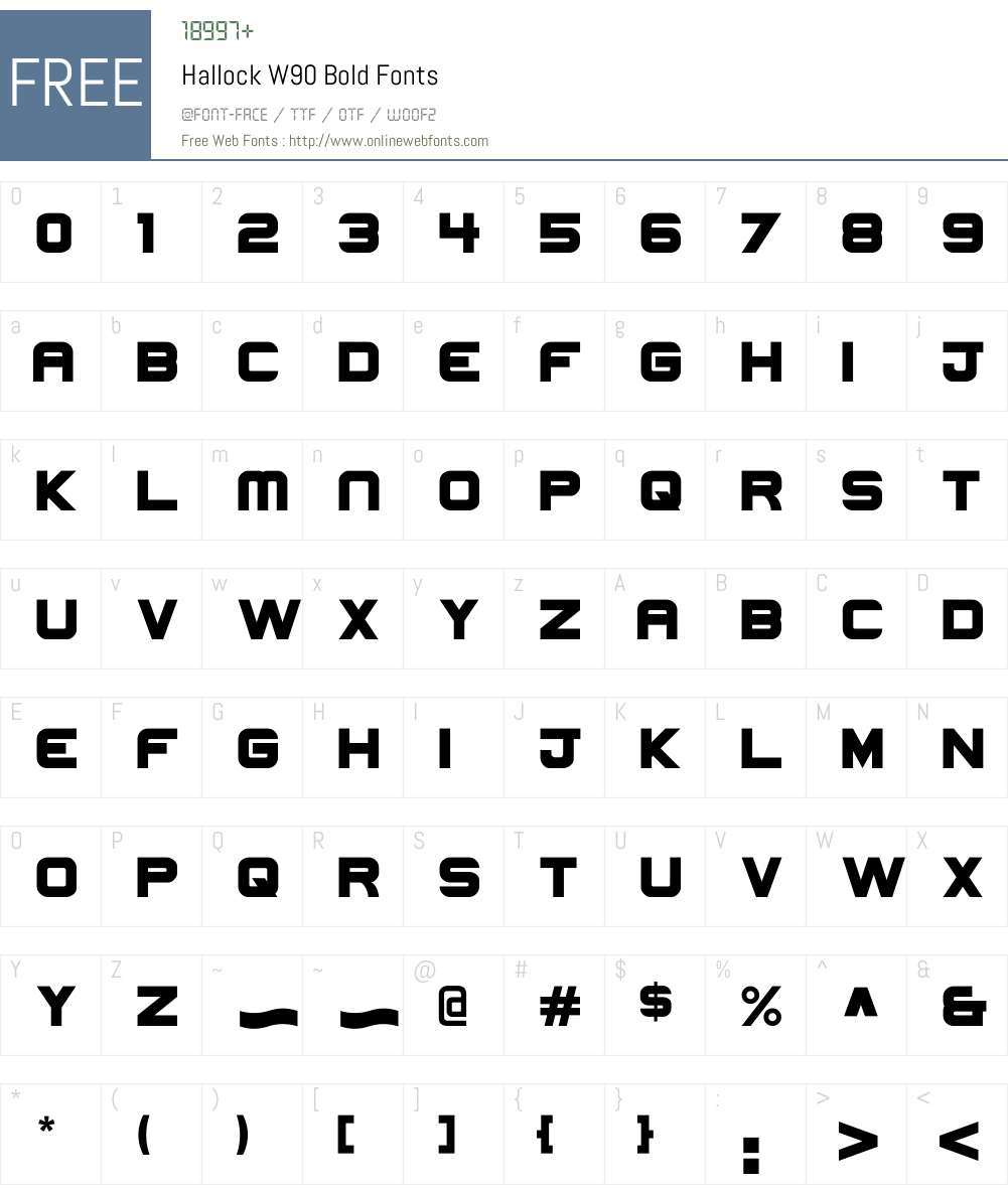 HallockW90-Bold Font Screenshots