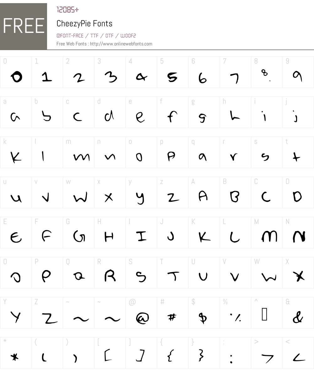 CheezyPie Font Screenshots