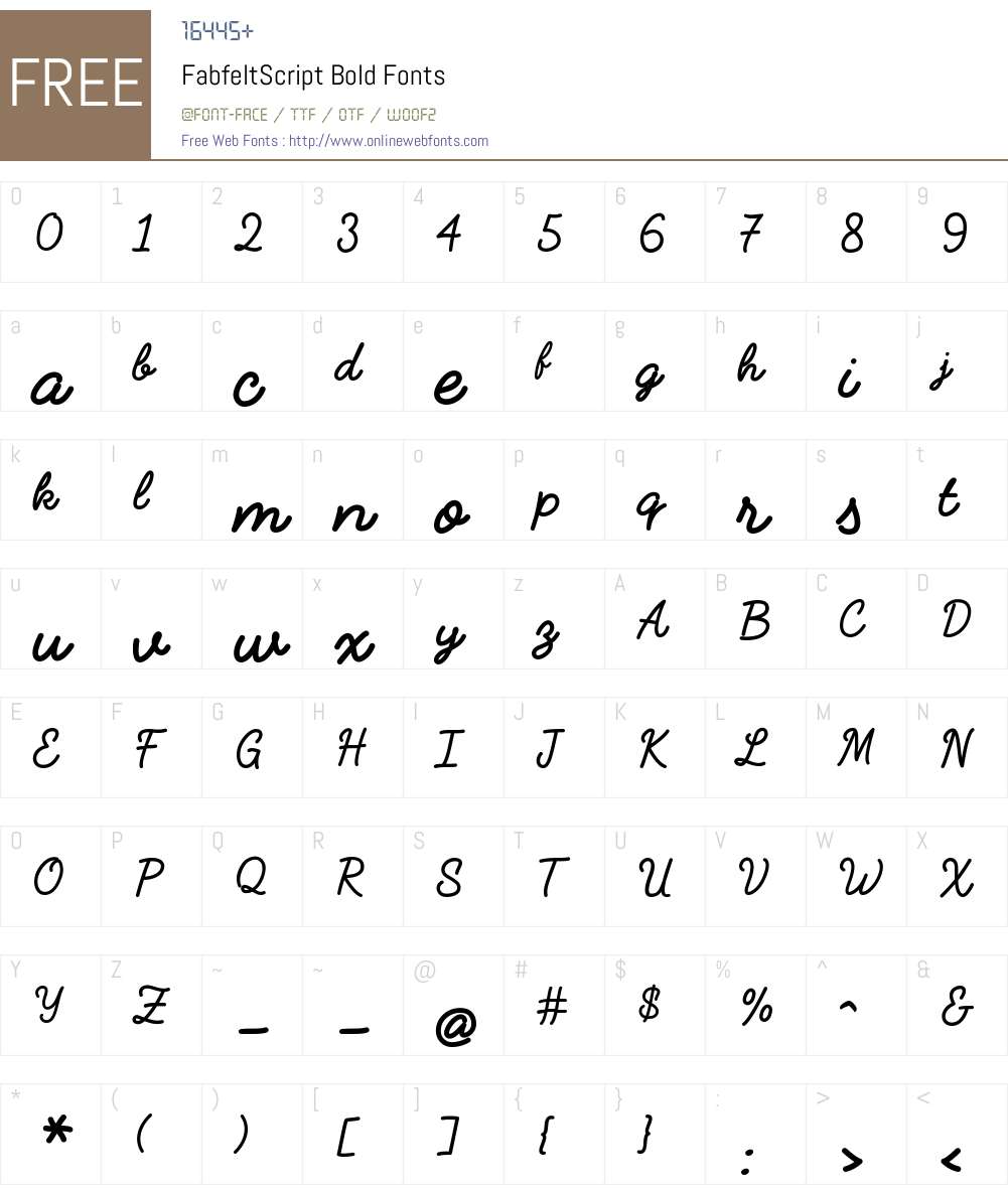 FabfeltScript Bold Font Screenshots