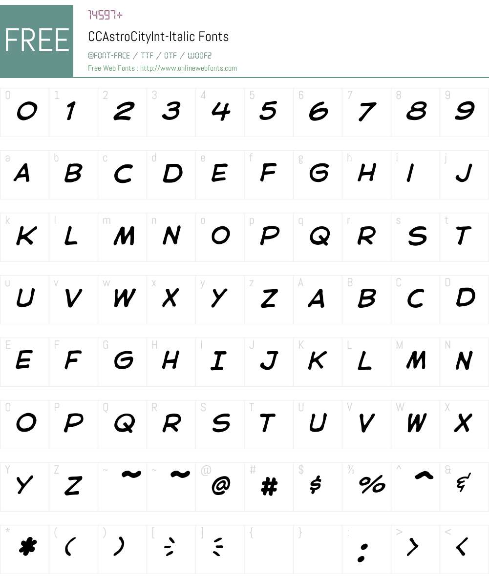 CCAstroCityInt Font Screenshots