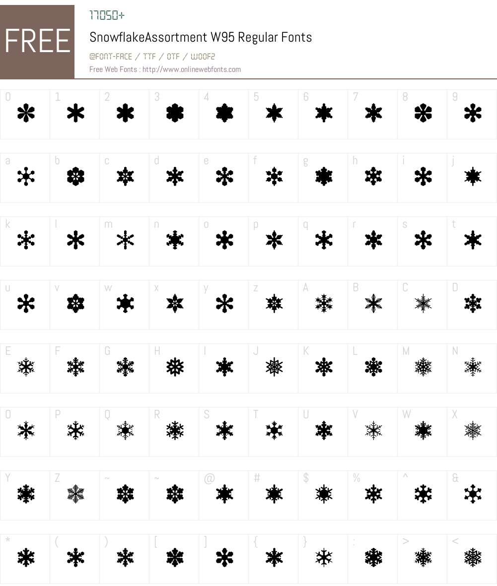 SnowflakeAssortment Font Screenshots
