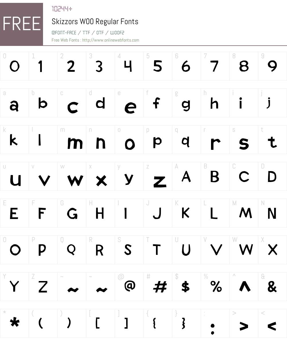 SkizzorsW00-Regular Font Screenshots