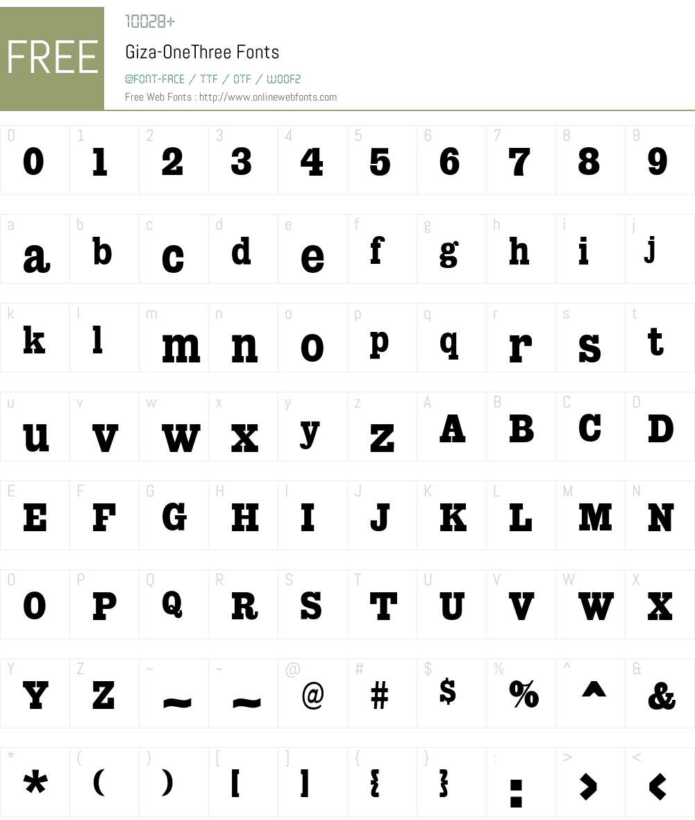 Giza Font Screenshots