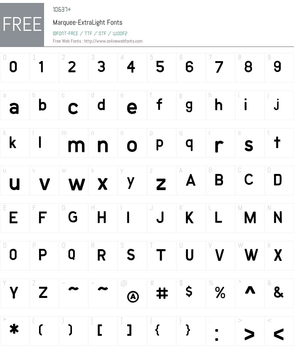 Marquee Font Screenshots