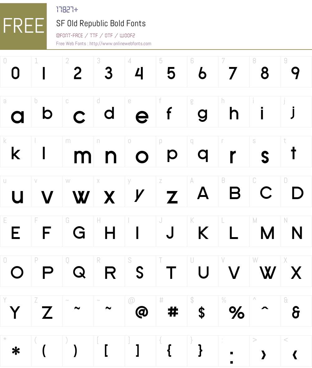 SF Old Republic Font Screenshots