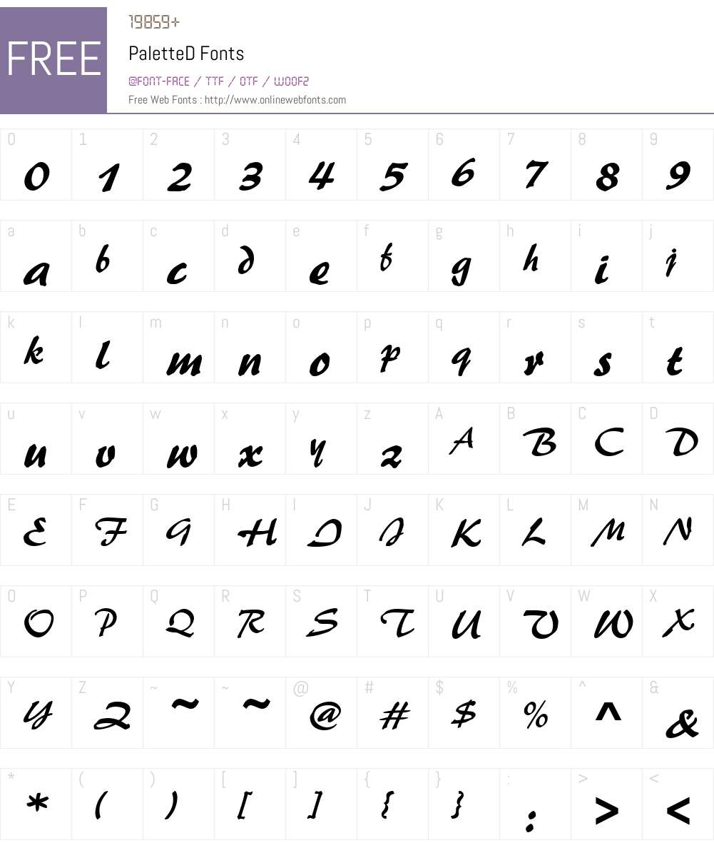 PaletteD Font Screenshots