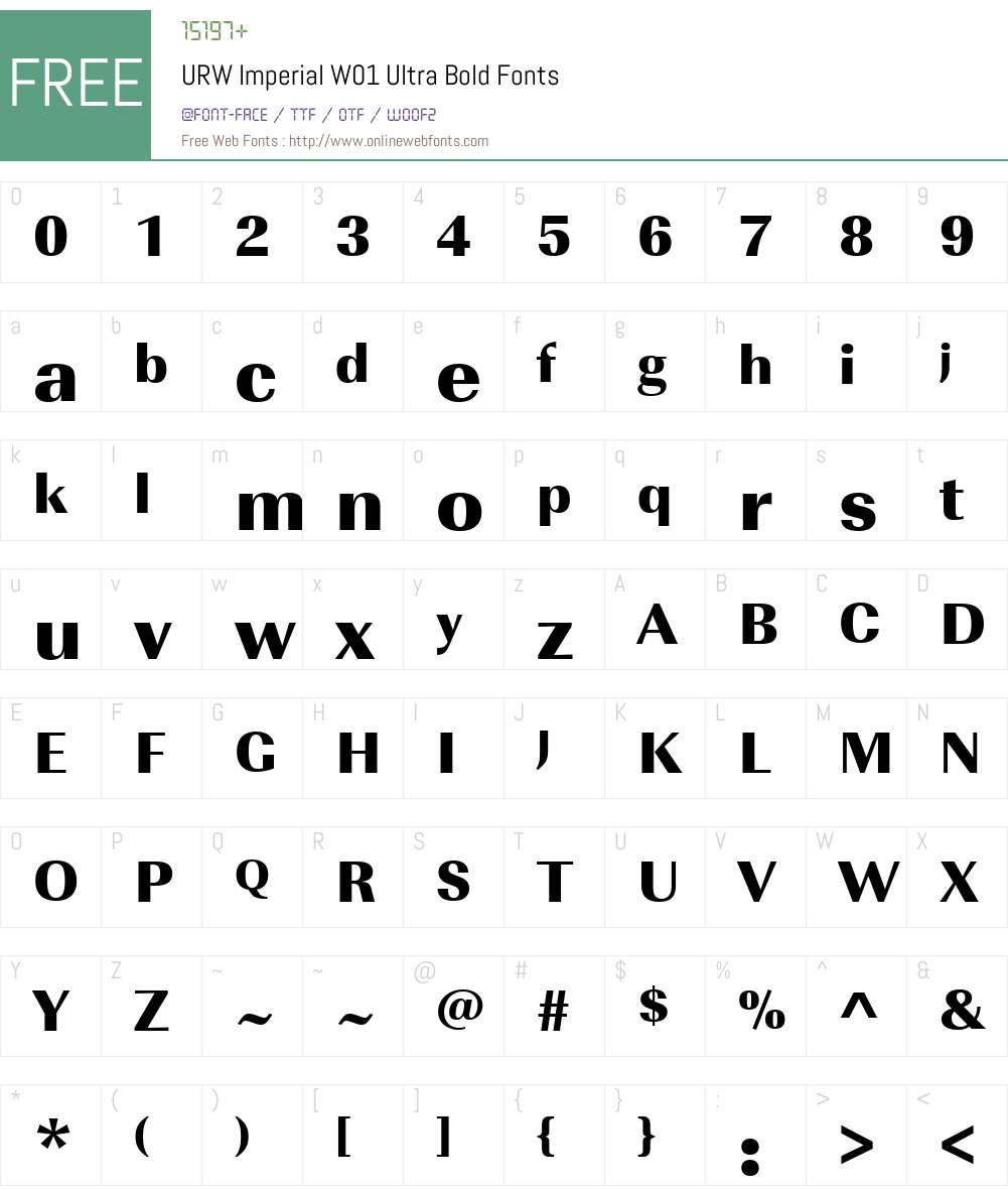 URWImperialW01-UltraBold Font Screenshots