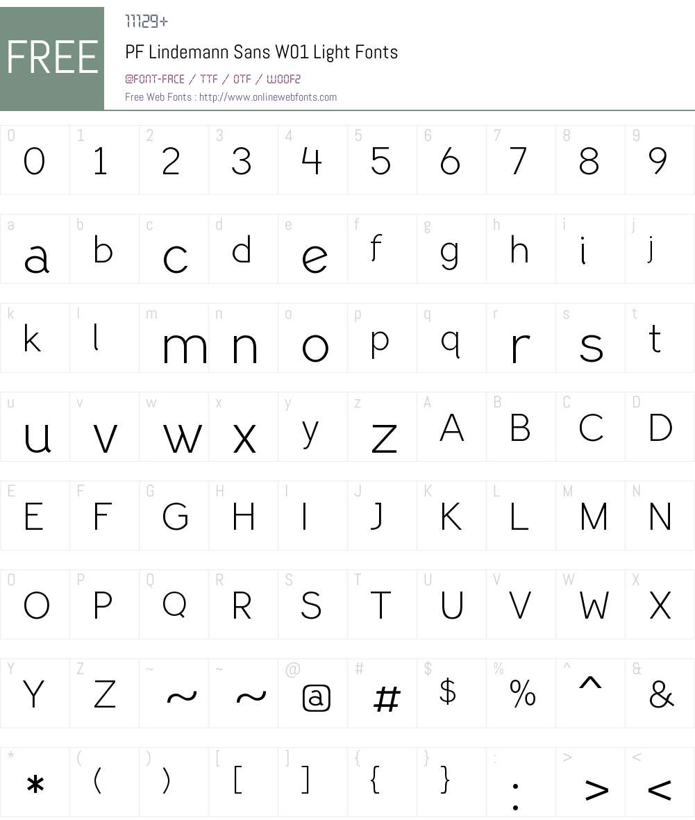 PFLindemannSansW01-Light Font Screenshots
