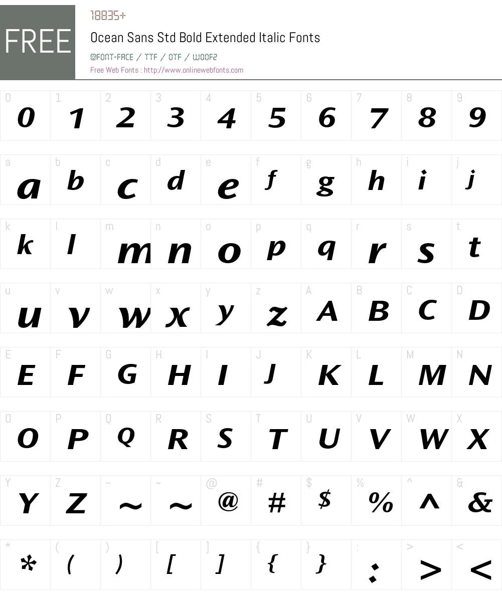 Ocean Sans Std Font Screenshots