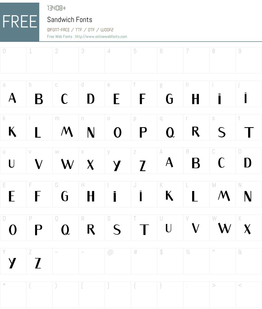 Sandwich Font Screenshots