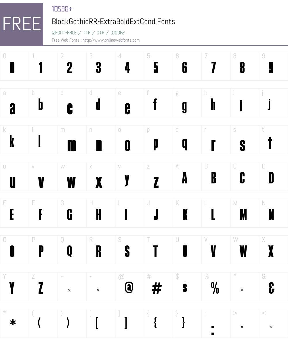 BlockGothicRR Font Screenshots