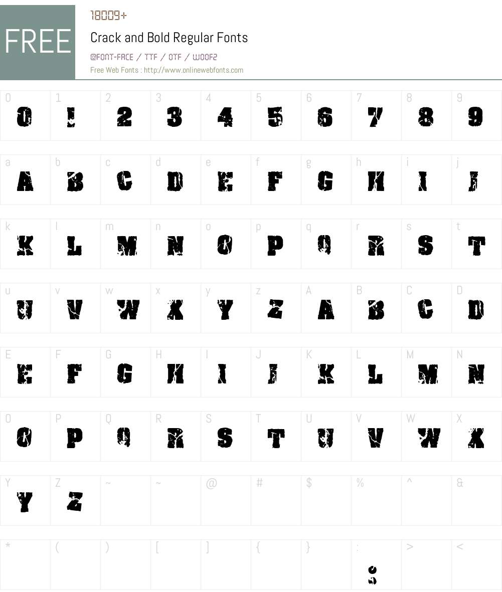 Crack and Bold Font Screenshots