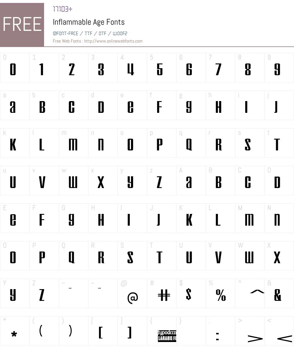 Inflammable Age Font Screenshots