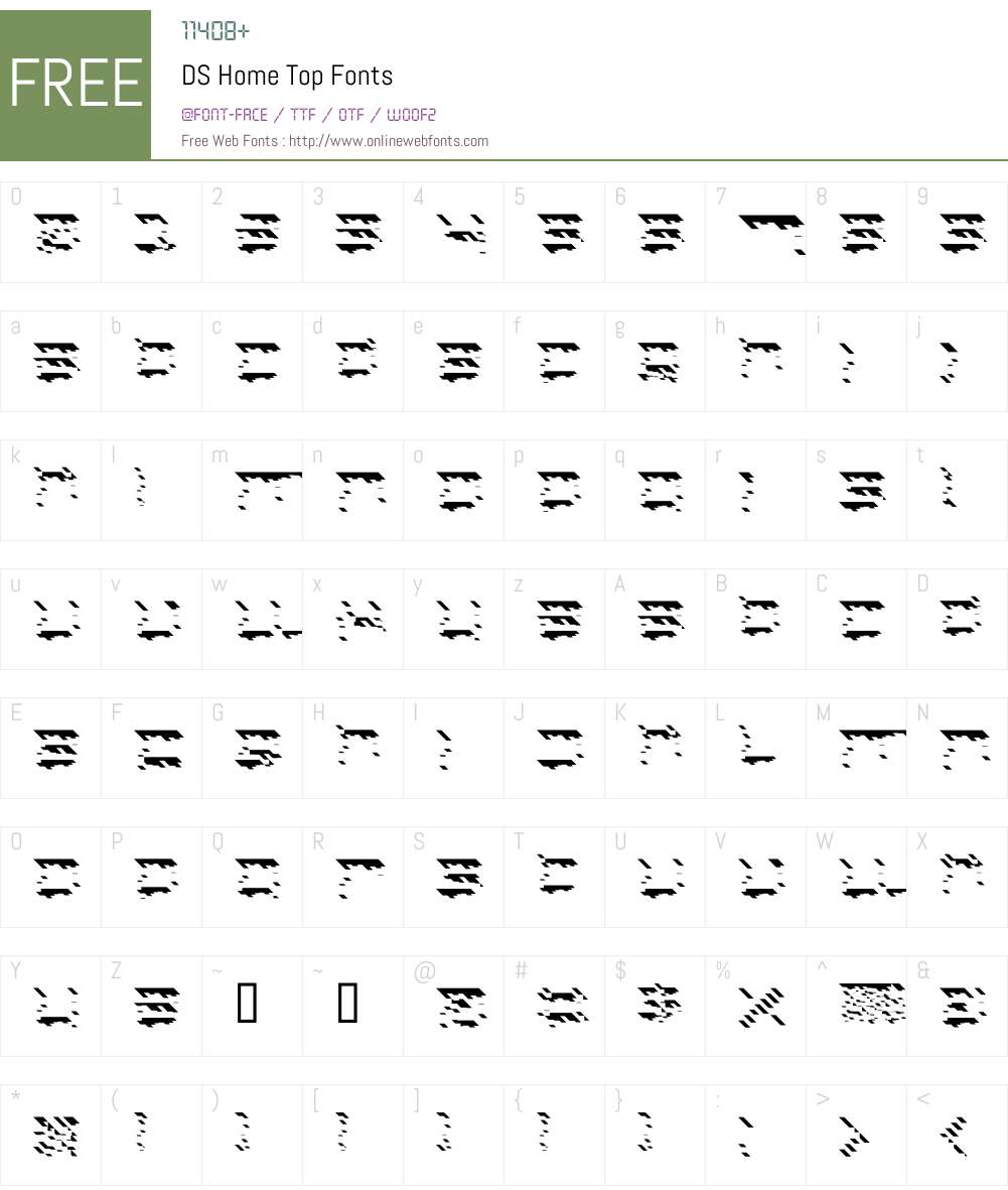 DS Home Top Font Screenshots