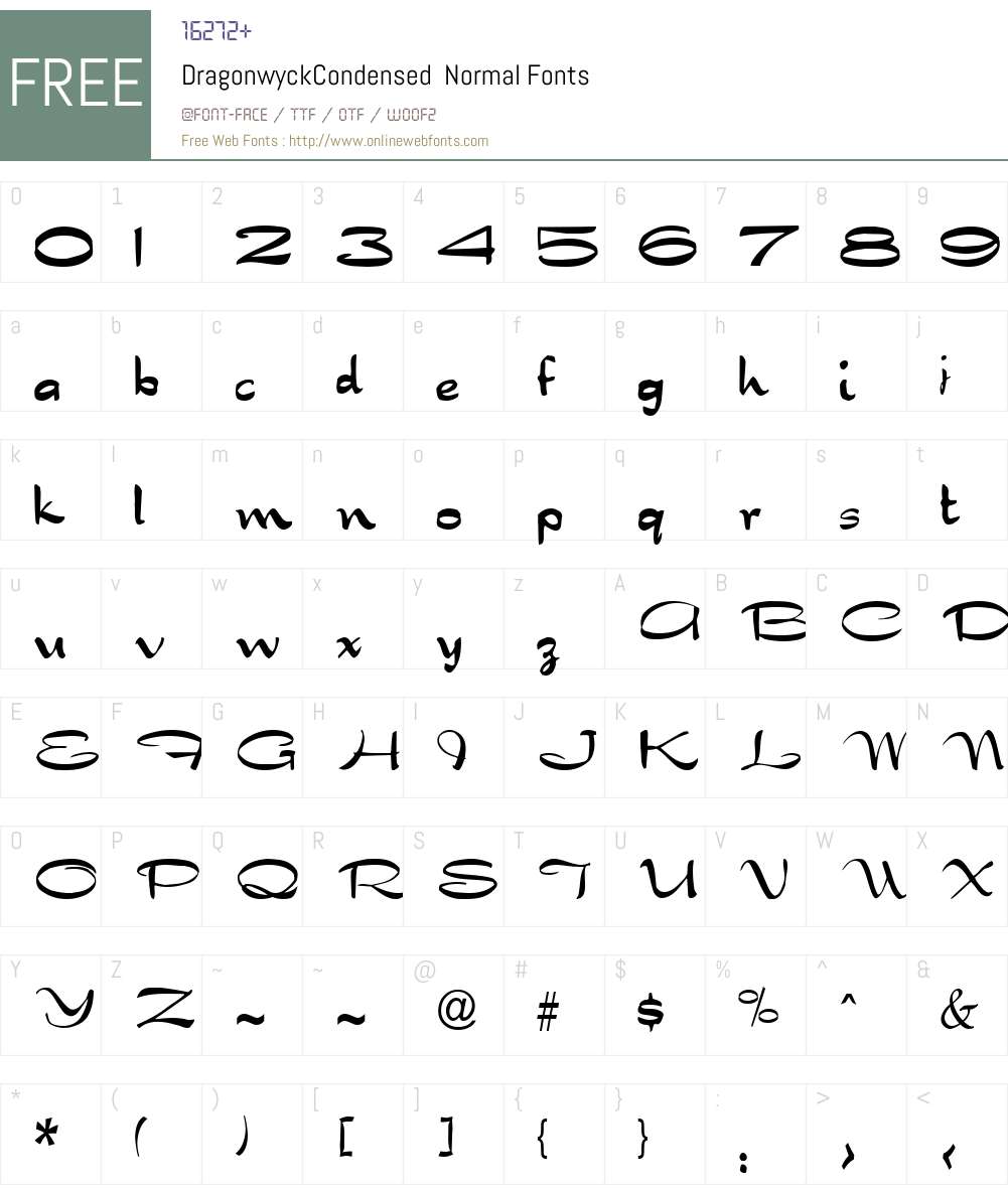 DragonwyckCondensed Font Screenshots