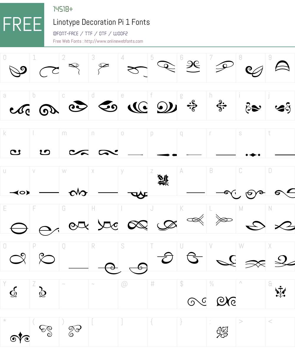 Linotype Decoration Pi Font Screenshots