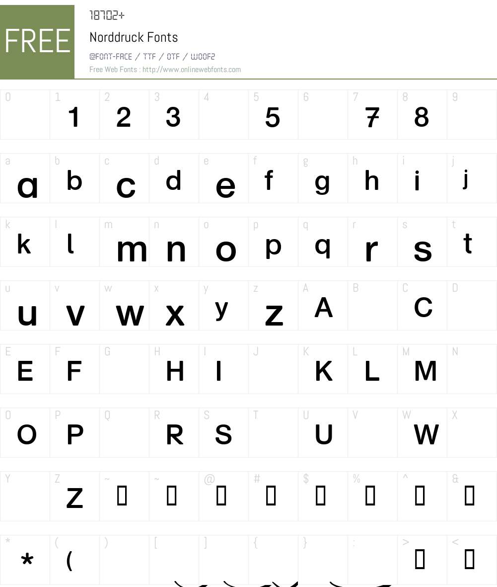 Norddruck Font Screenshots