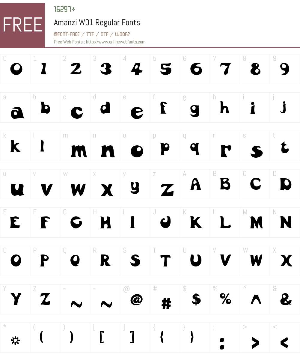 AmanziW01-Regular Font Screenshots