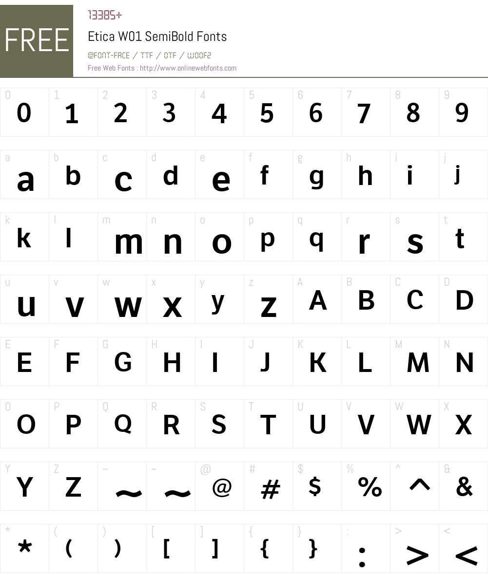 EticaW01-SemiBold Font Screenshots