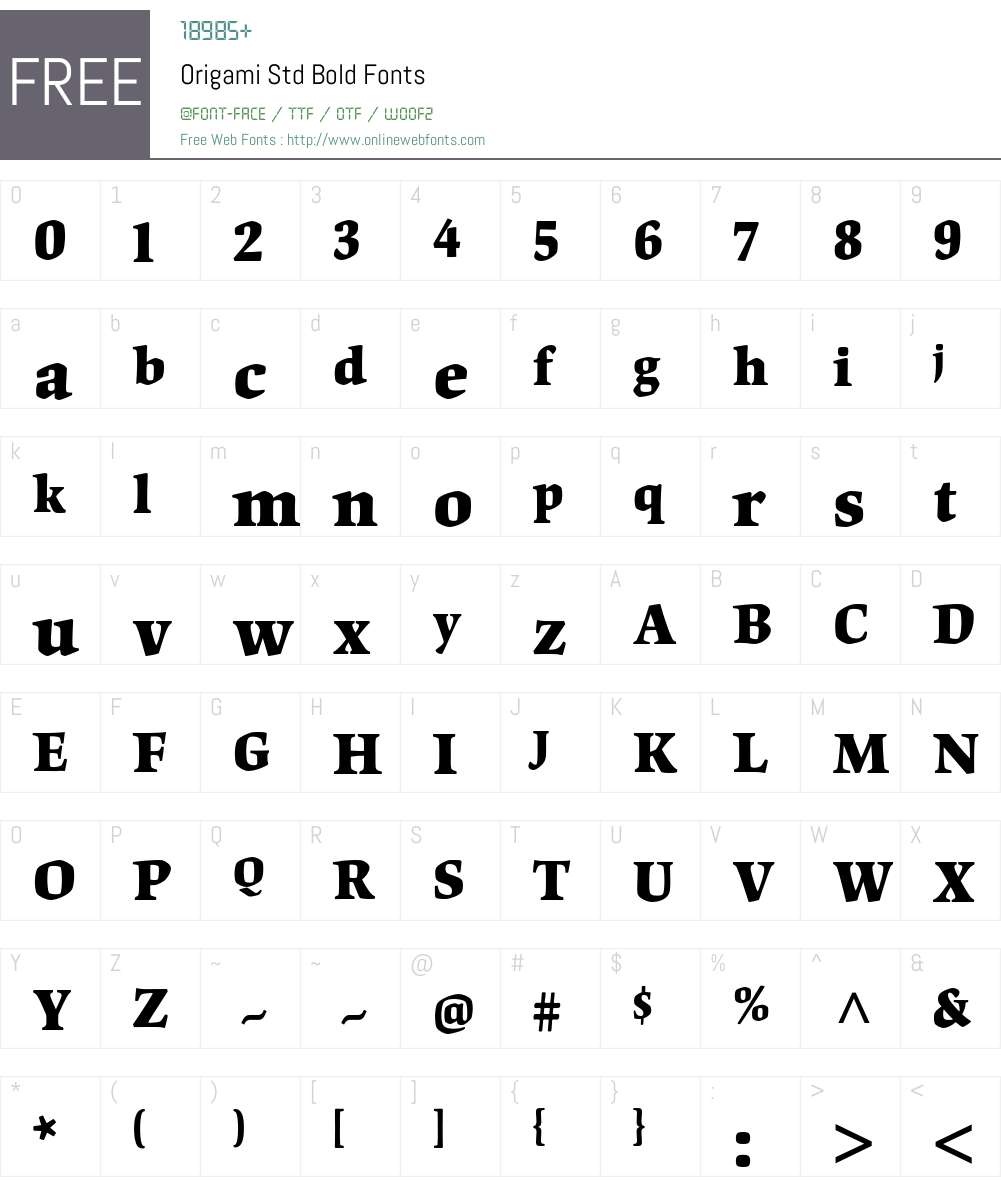 Origami Std Font Screenshots