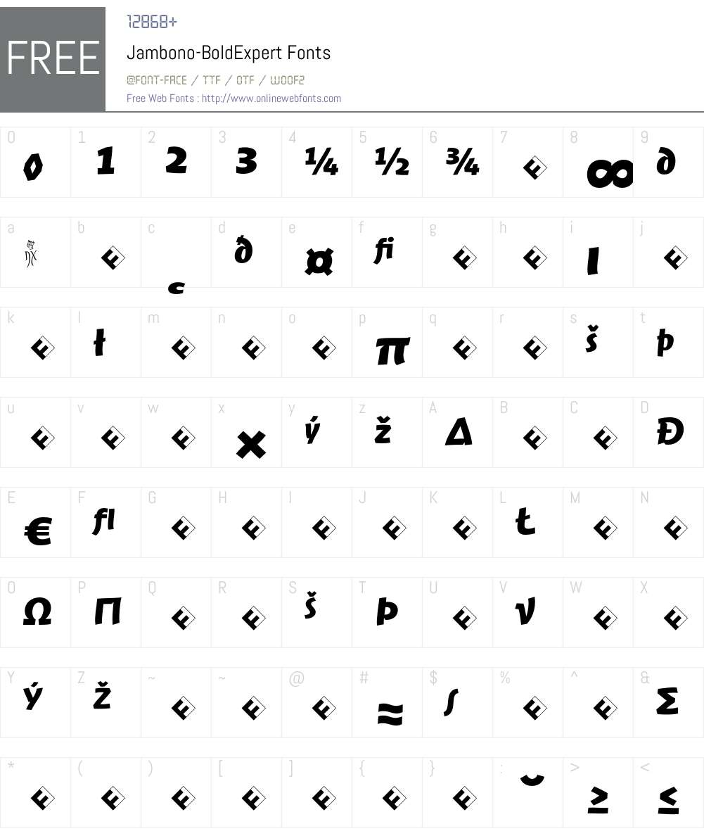 Jambono-BoldExpert Font Screenshots
