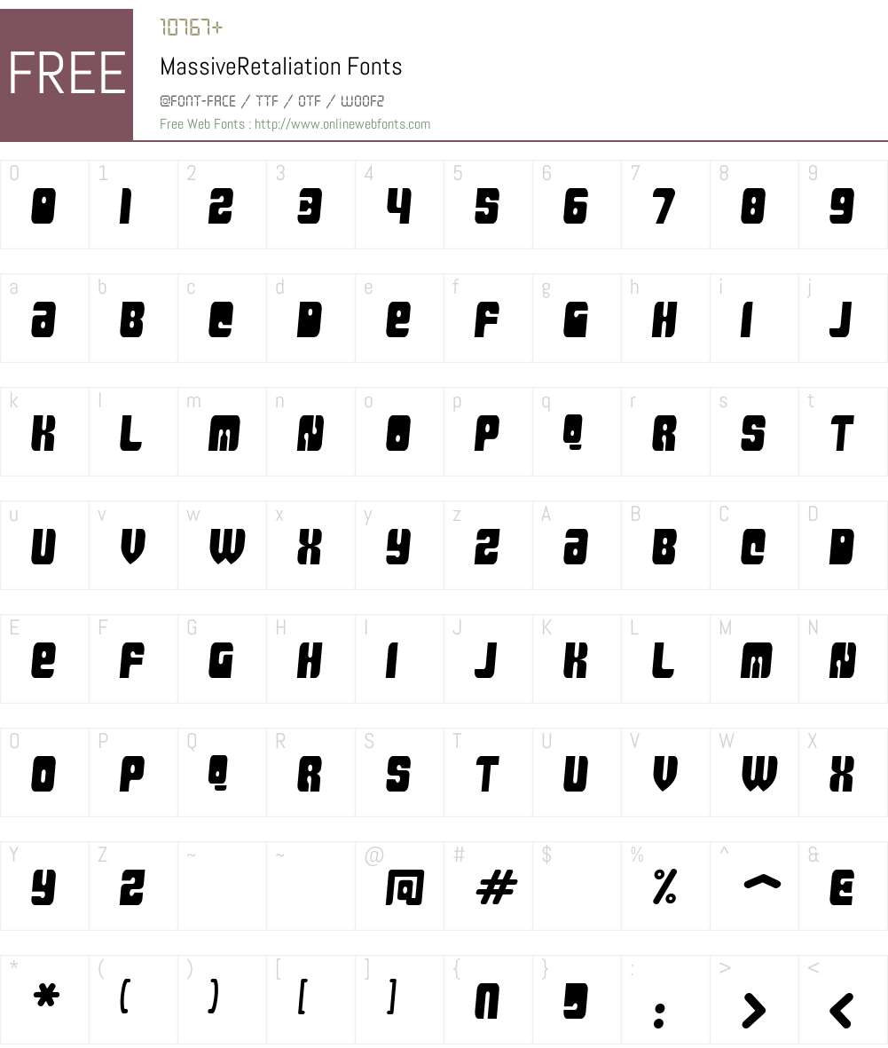 MassiveRetaliation Font Screenshots