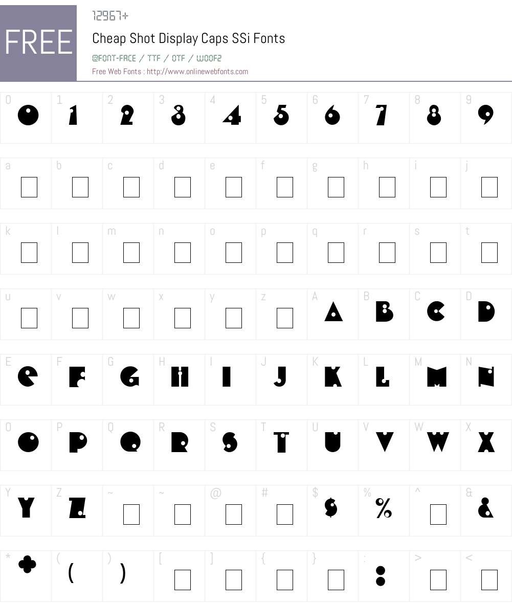 Cheap Shot Display Caps SSi Font Screenshots