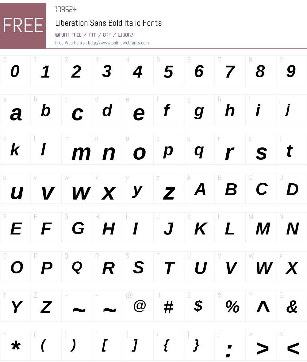 Liberation Sans Font Screenshots