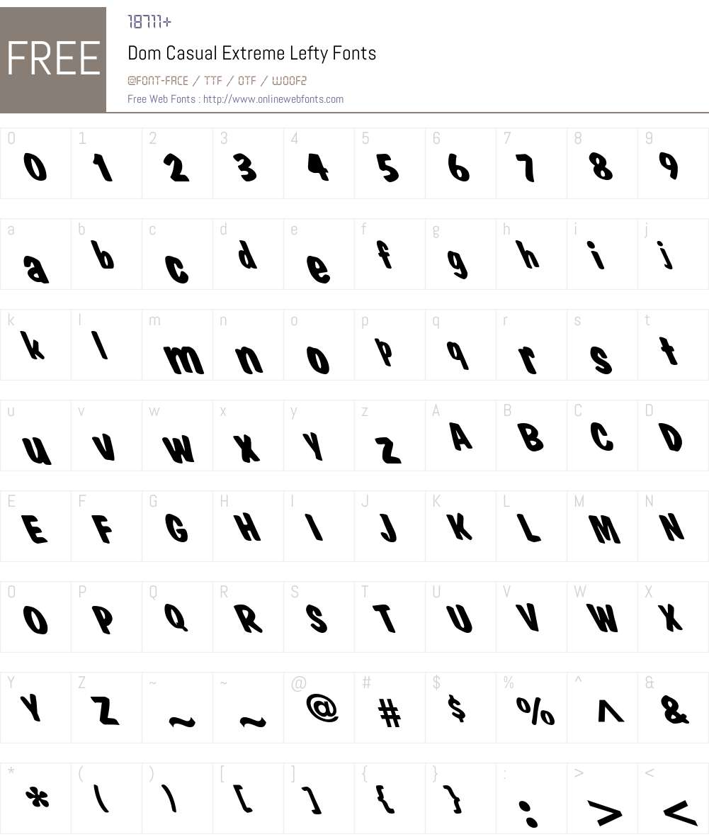 Dom Casual-Extreme Lefty Font Screenshots