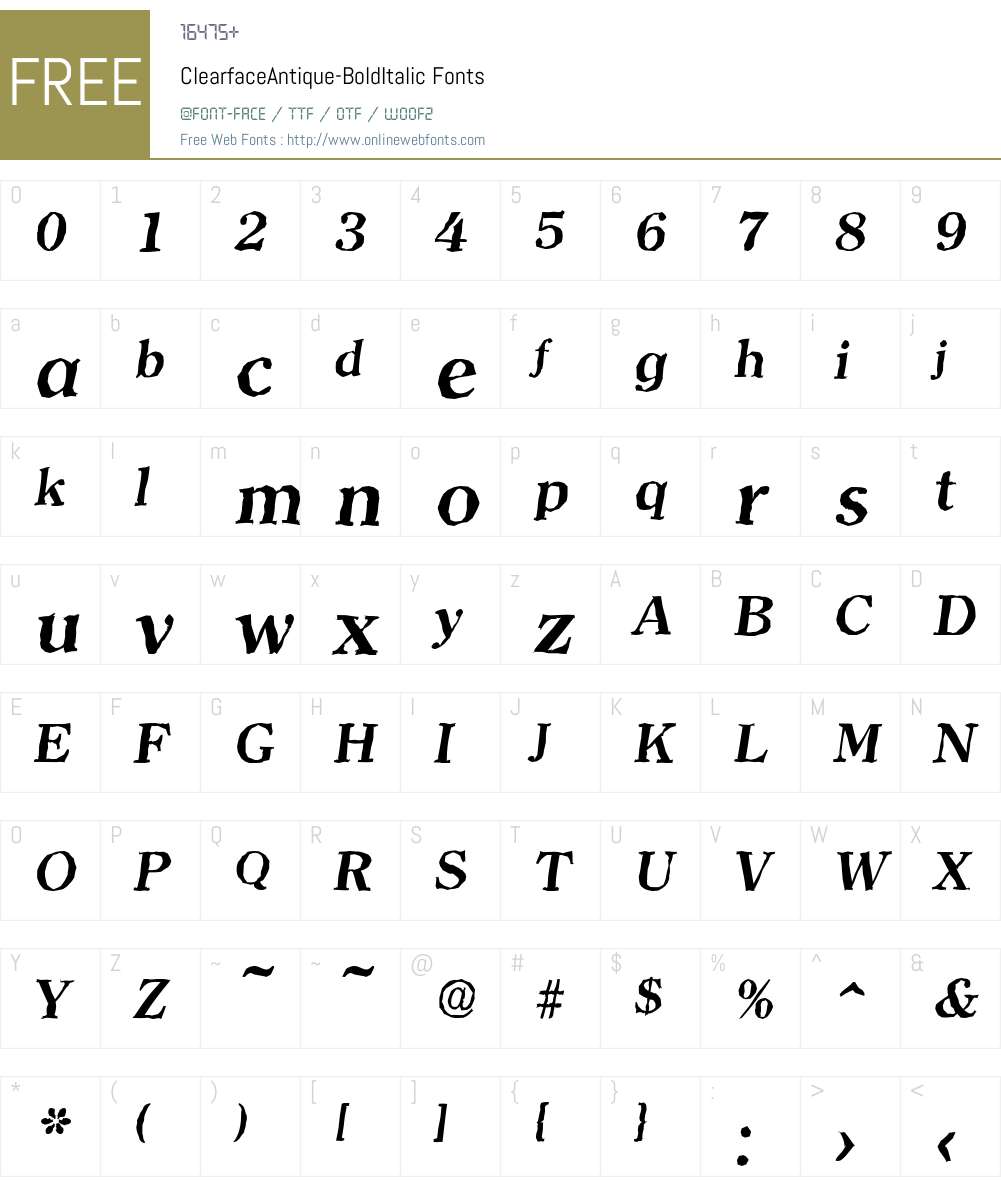 ClearfaceAntique Font Screenshots