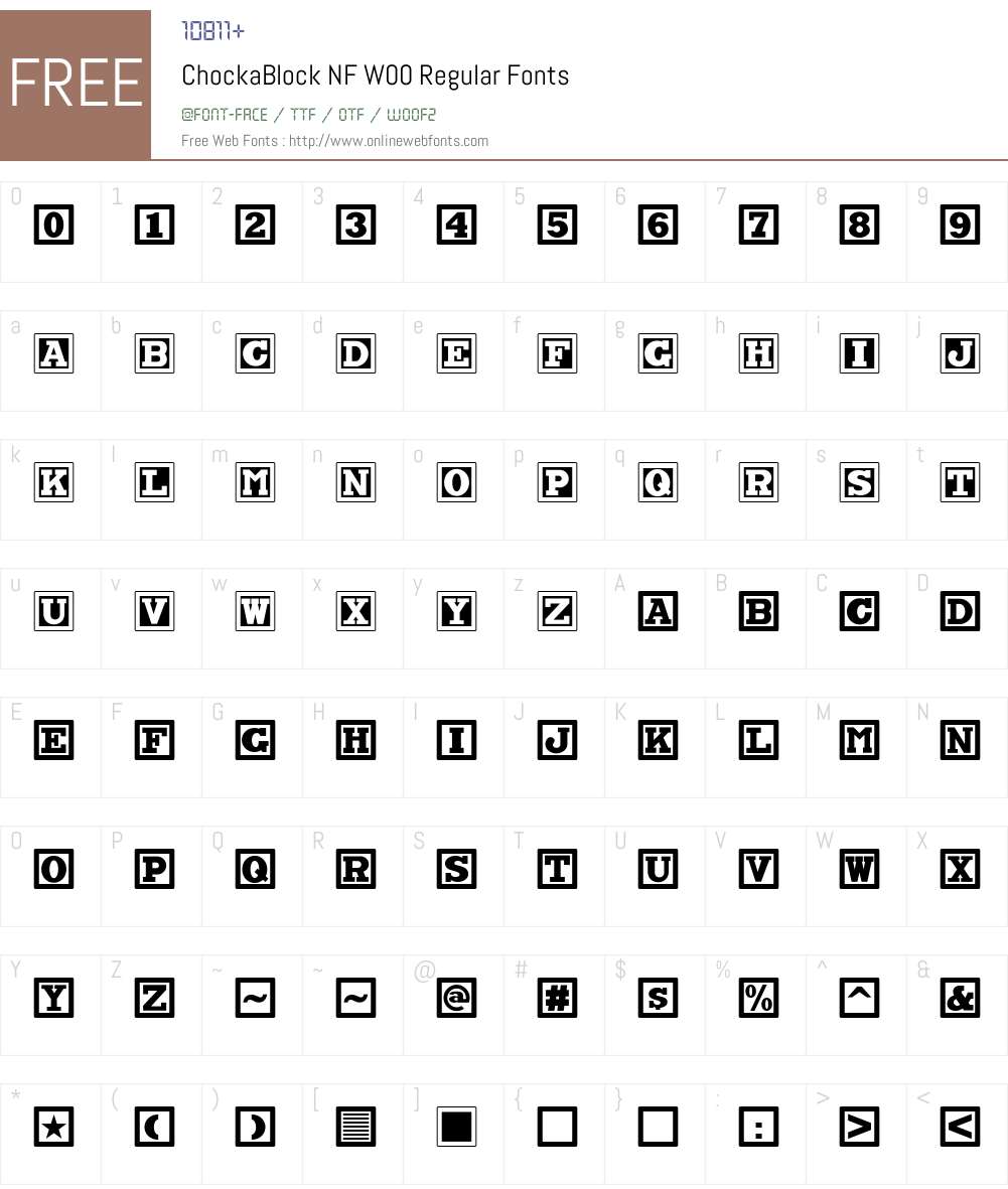 ChockaBlockNFW00-Regular Font Screenshots