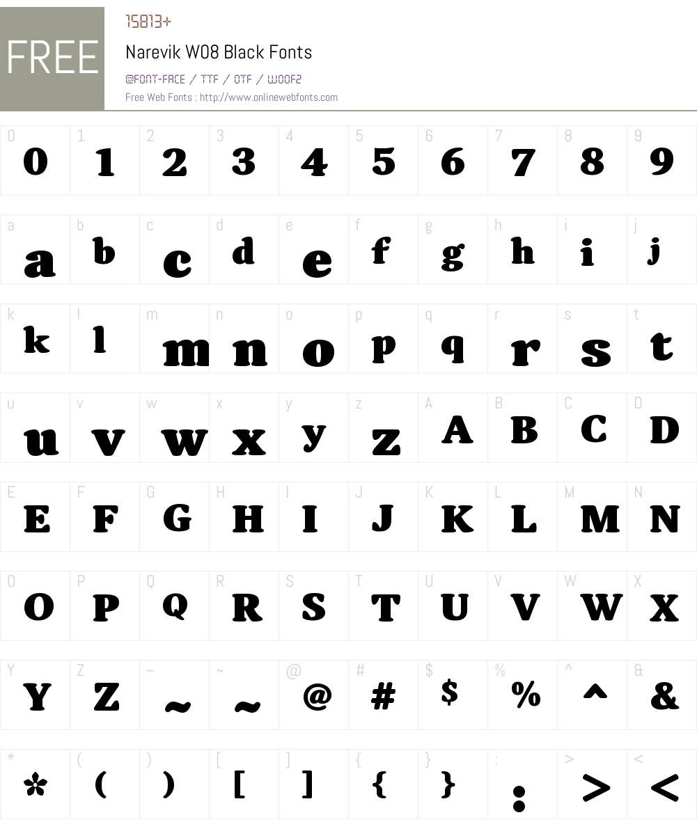 NarevikW08-Black Font Screenshots
