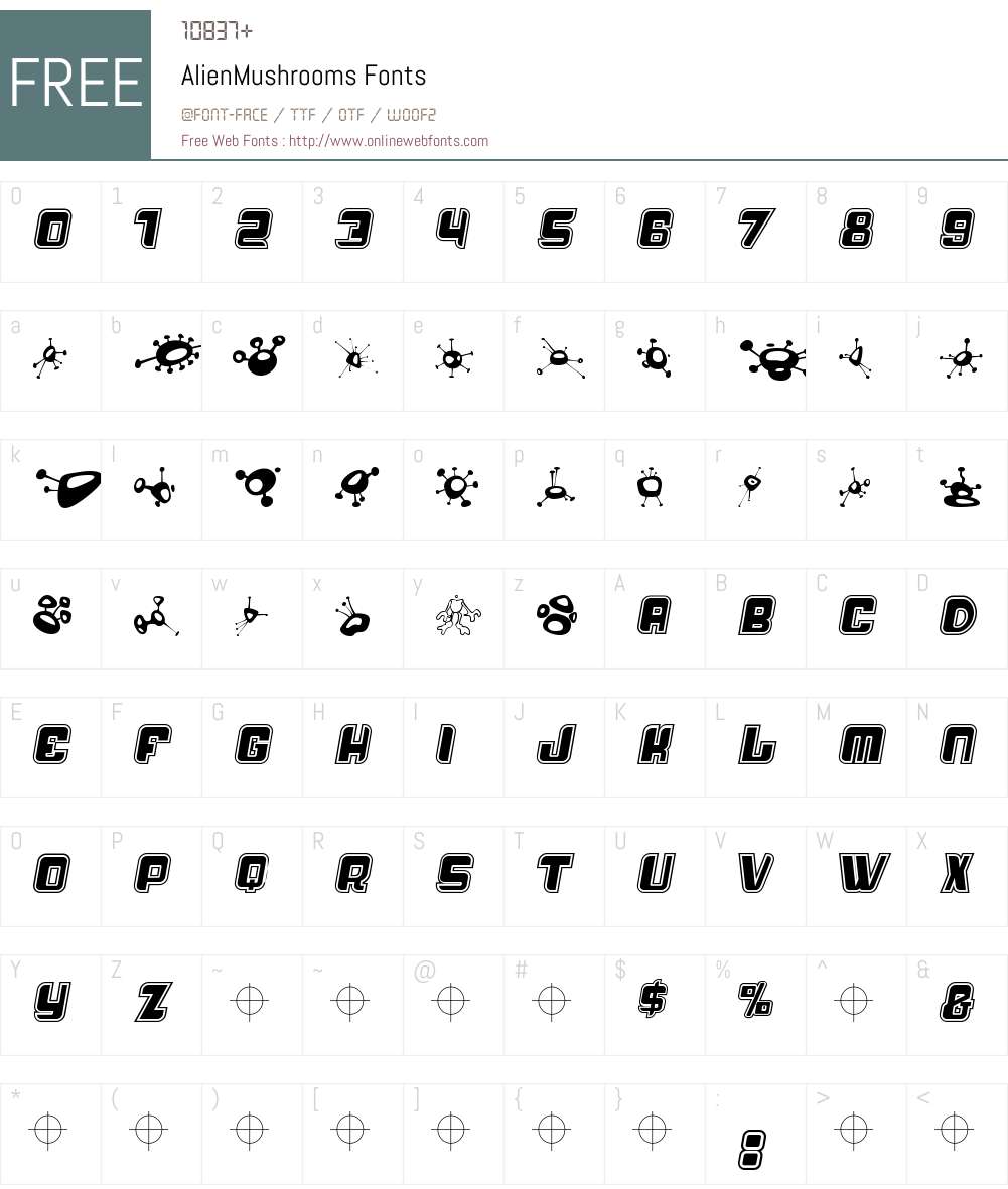 AlienMushrooms Font Screenshots