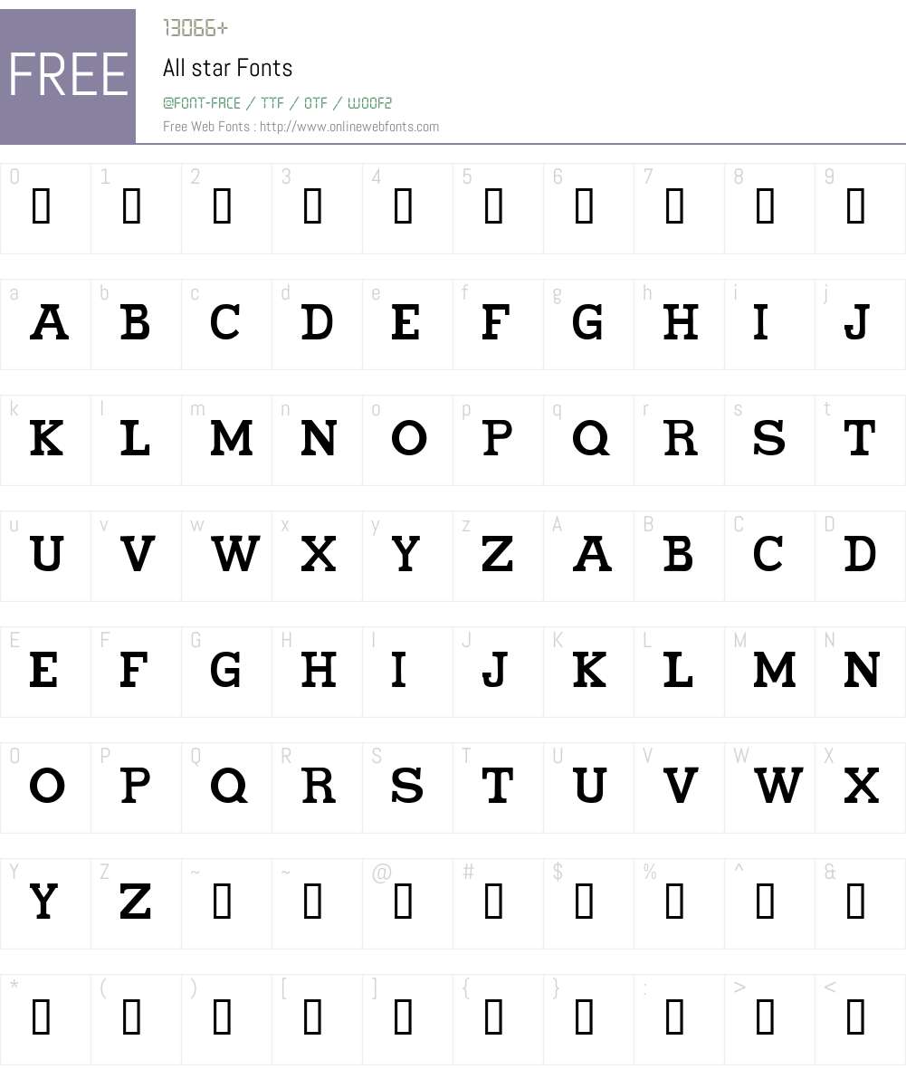 All star Font Screenshots