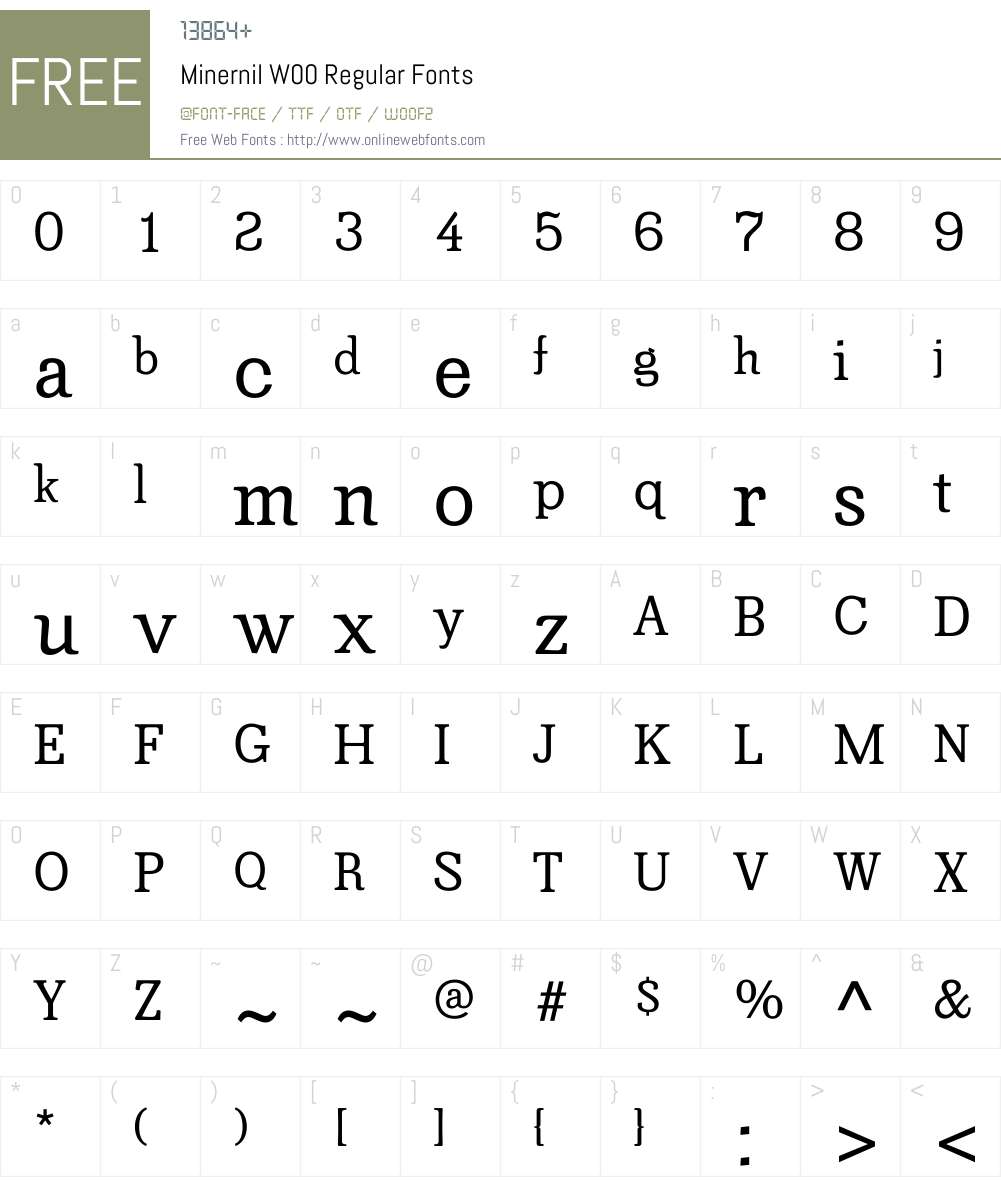 MinernilW00-Regular Font Screenshots