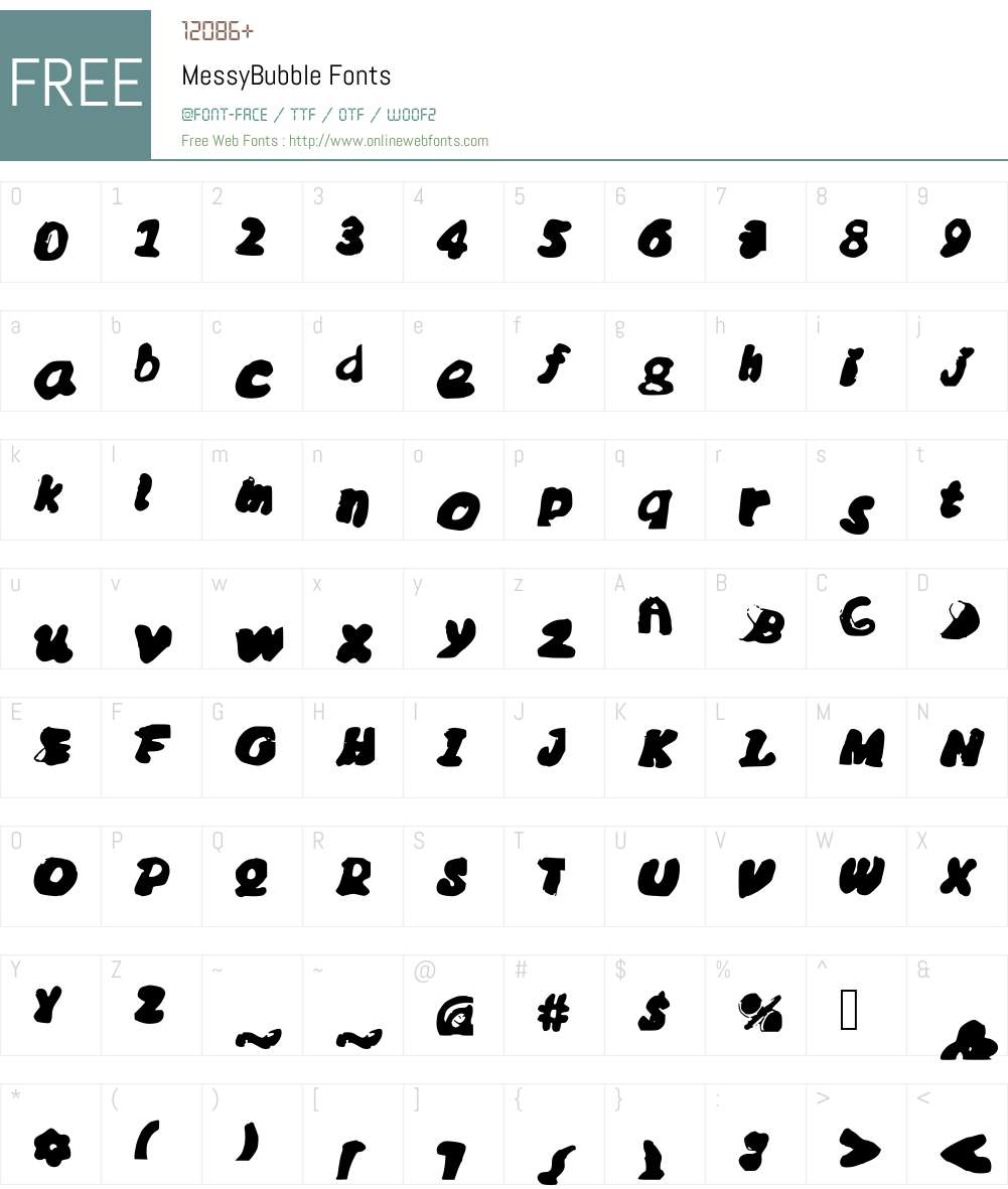 MessyBubble Font Screenshots