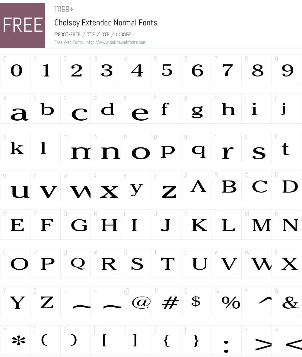 Chelsey Extended Font Screenshots
