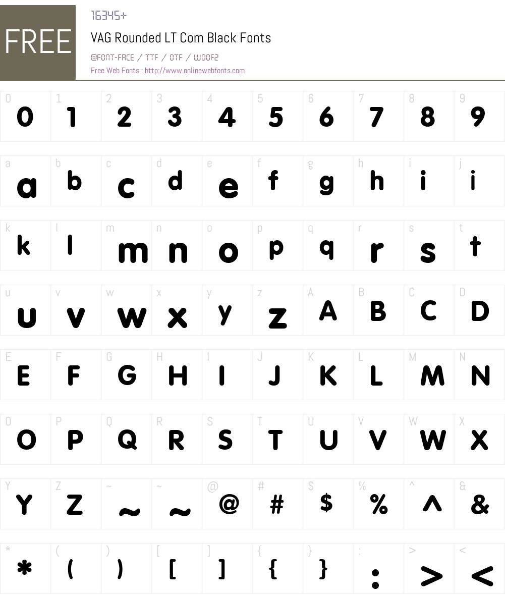 VAGRoundedLTCom-Black Font Screenshots