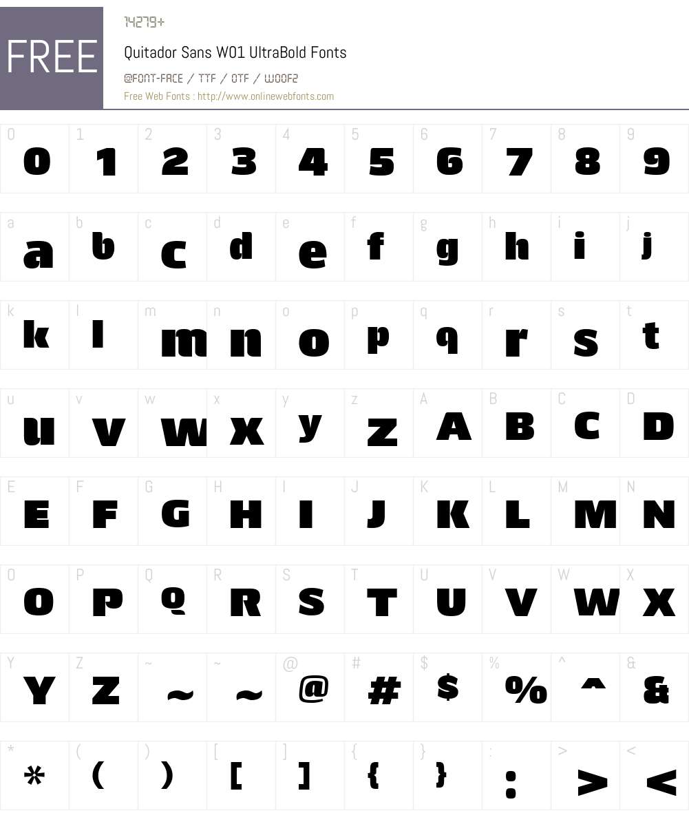 QuitadorSansW01-UltraBold Font Screenshots