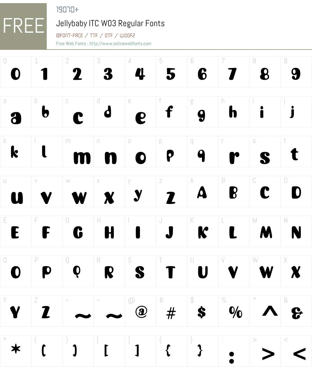 JellybabyITCW03-Regular Font Screenshots