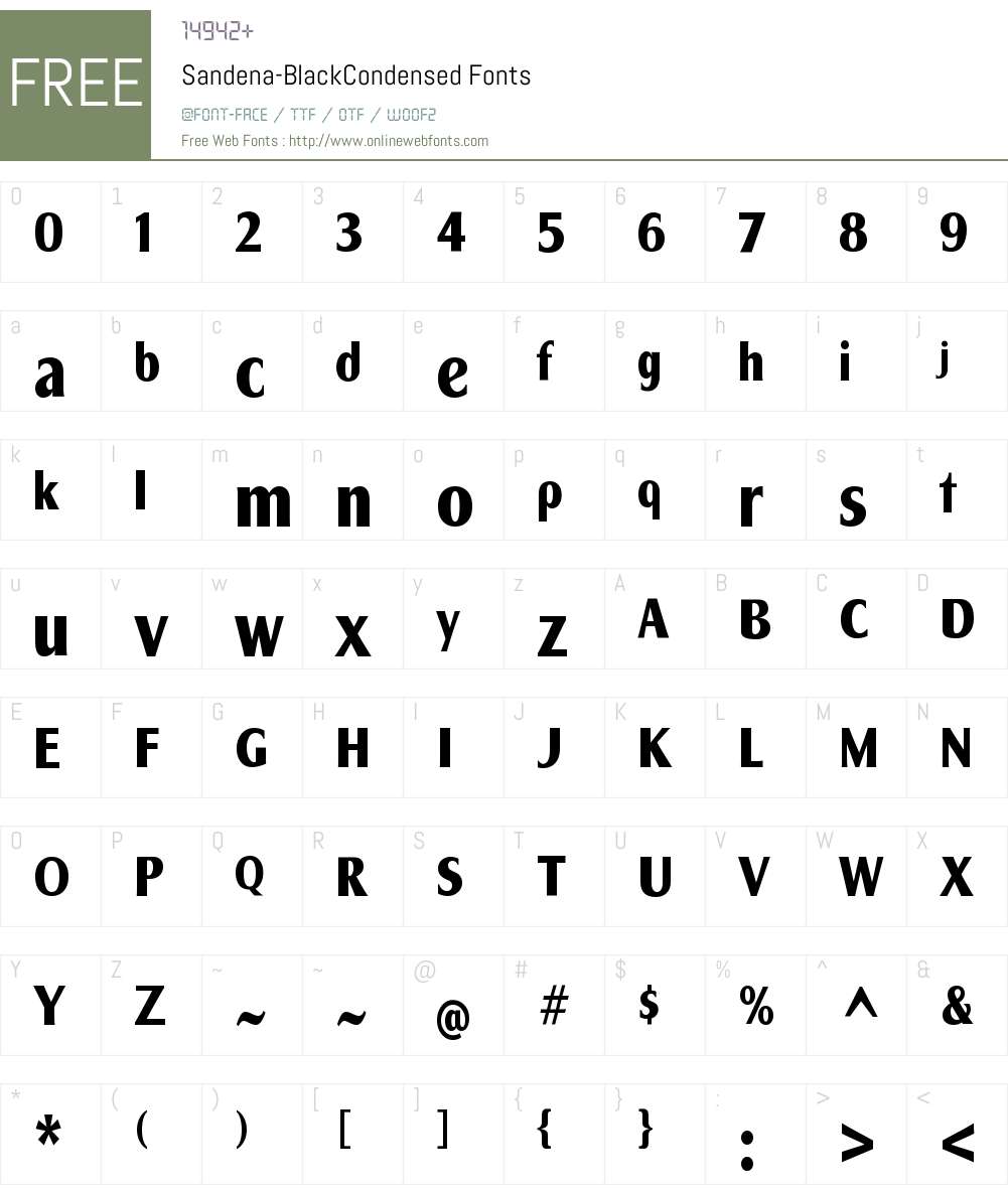 Sandena Black Cond Font Screenshots