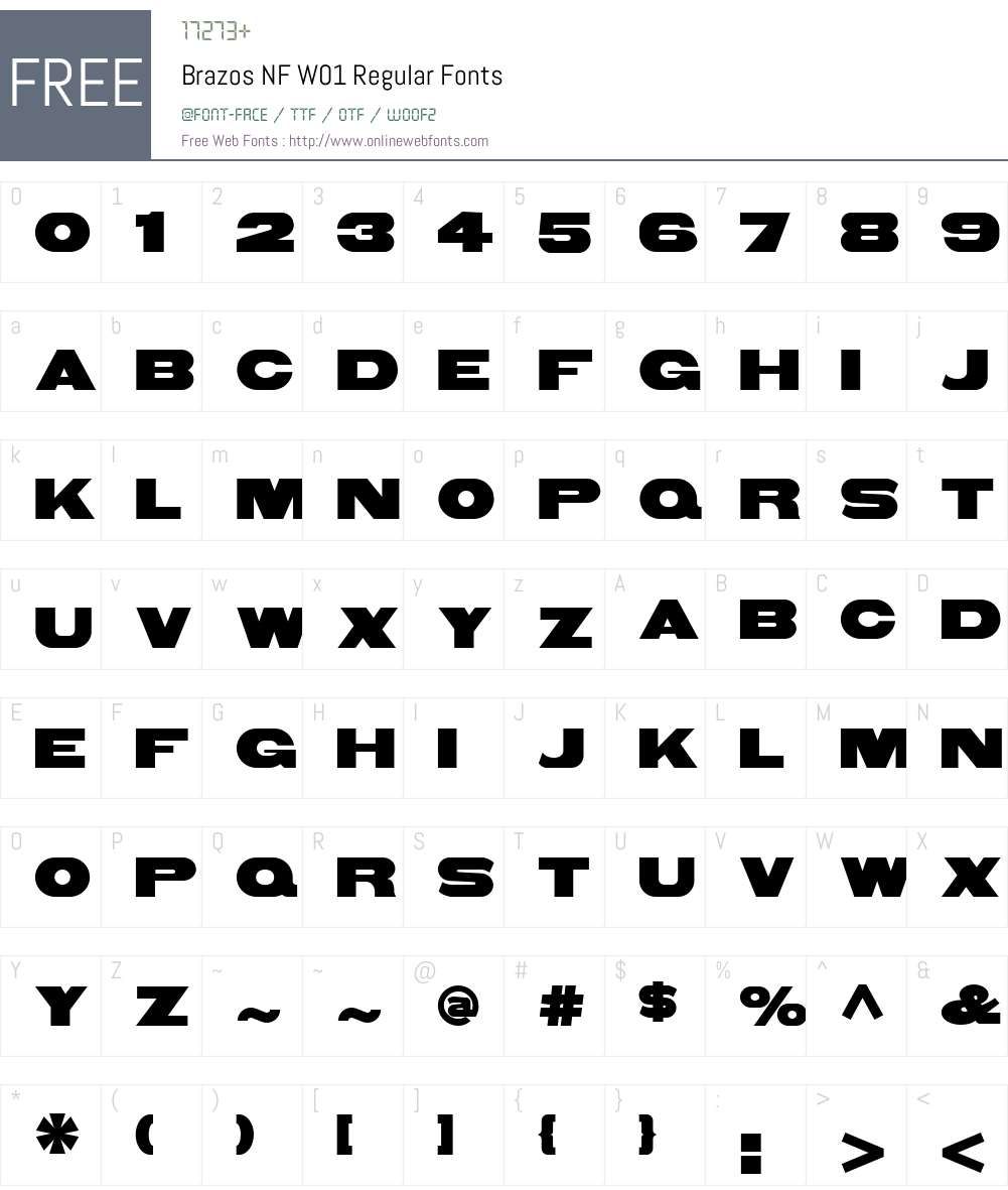 BrazosNFW01-Regular Font Screenshots