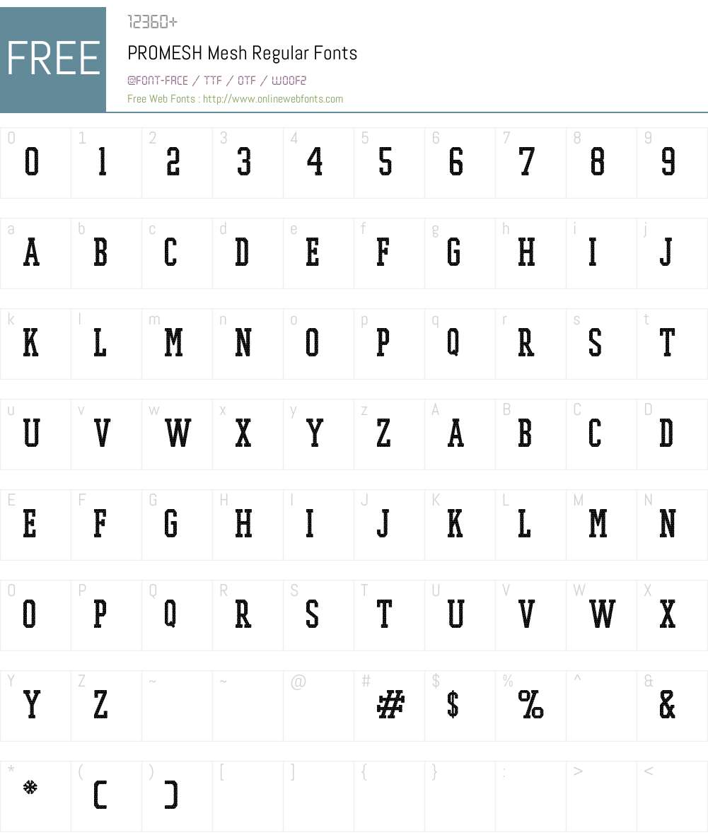 PROMESH Mesh Font Screenshots