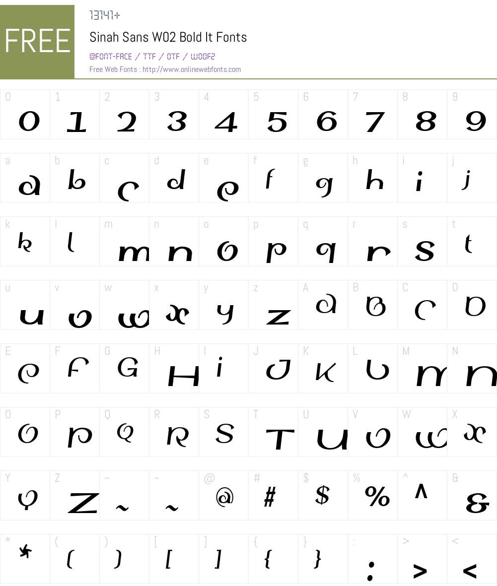 Sinah Sans Font Screenshots
