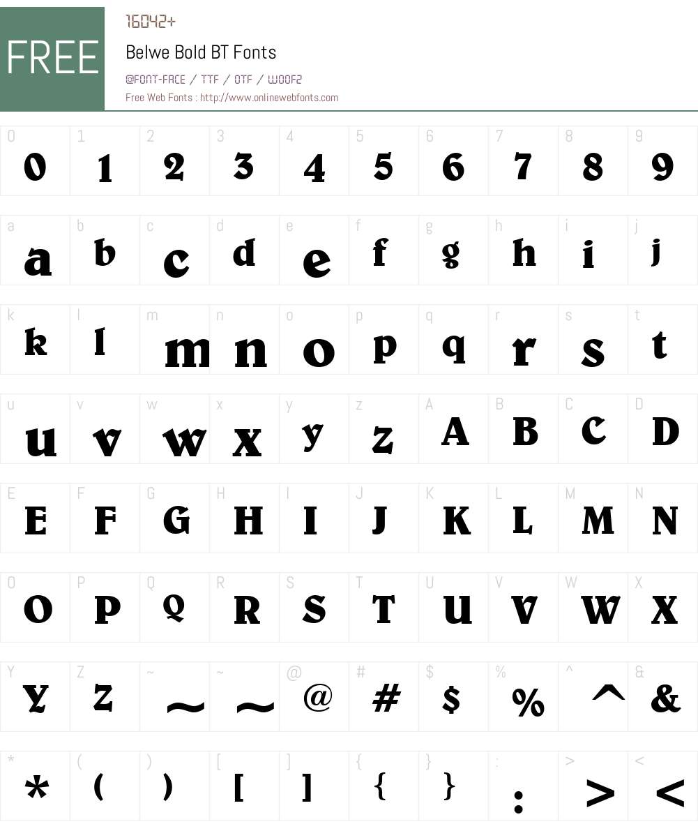 Belwe Bd BT Font Screenshots